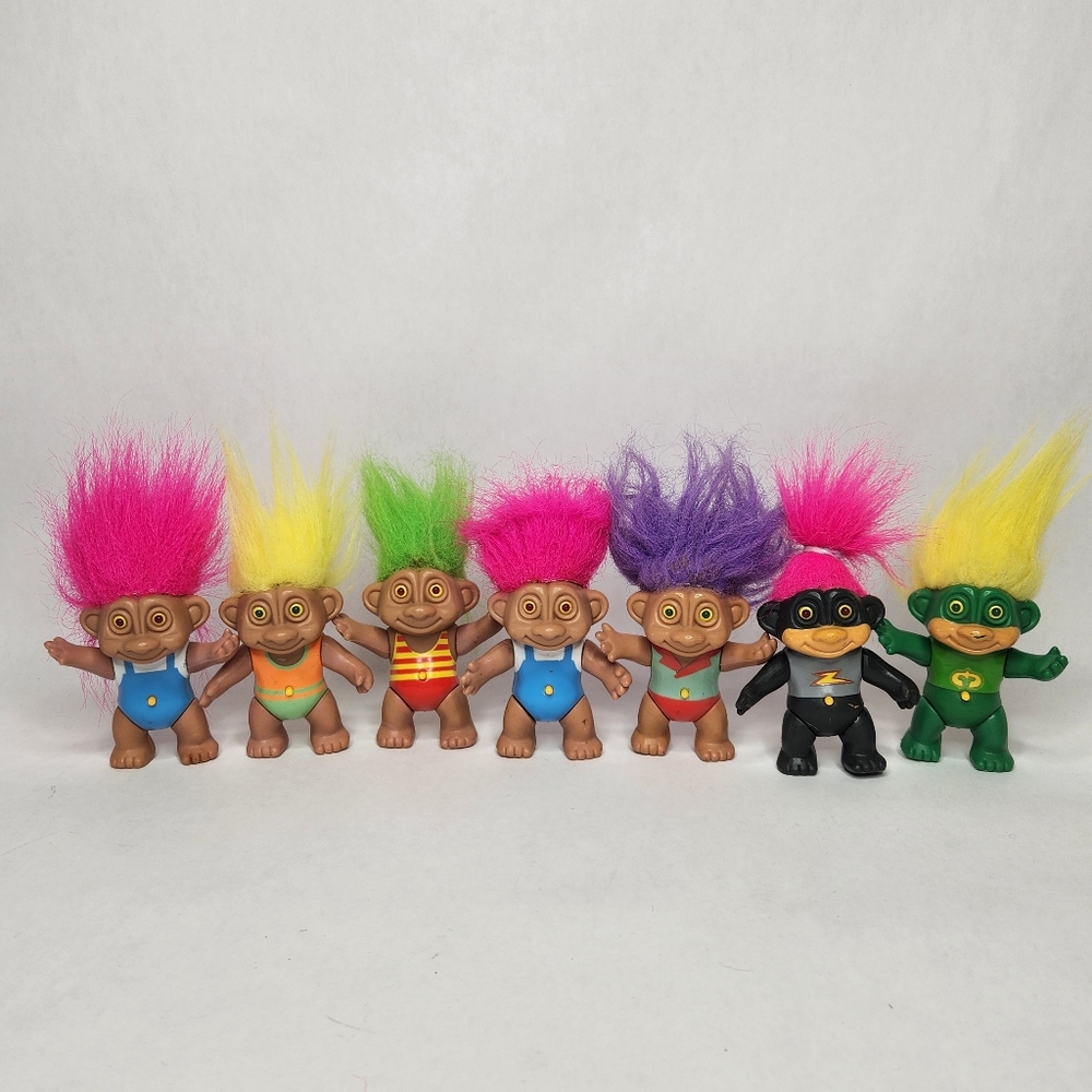 Vintage 1992 Soma Light-Up Troll Dolls Lot Toy Figure Collection